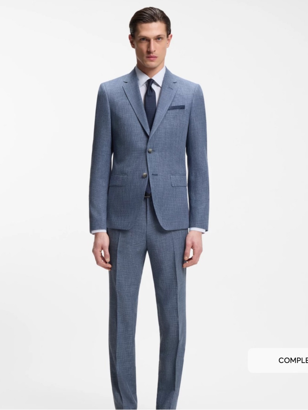 Virgin Wool Boss Light Blue Suit Jacket